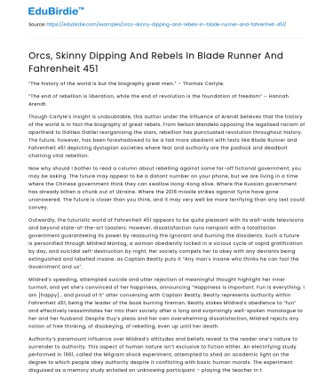 Orcs, Skinny Dipping And Rebels In Blade Runner And Fahrenheit 451