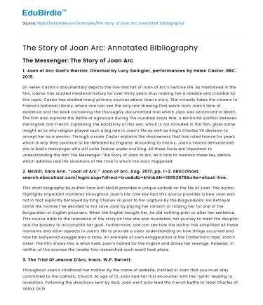 The Heroic Journey of Joan of Arc: An Analytical Perspective