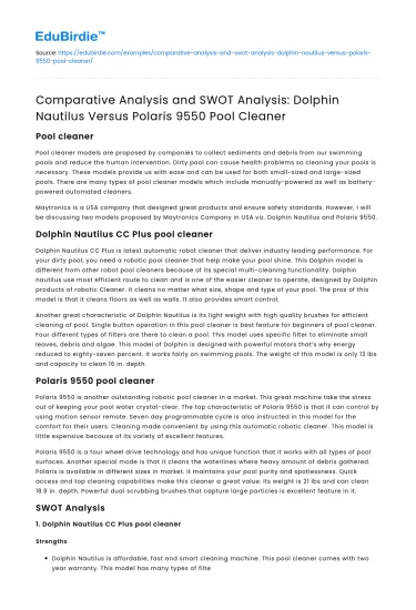 Comparative Analysis: Dolphin Nautilus vs Polaris 9550 Pool Cleaner