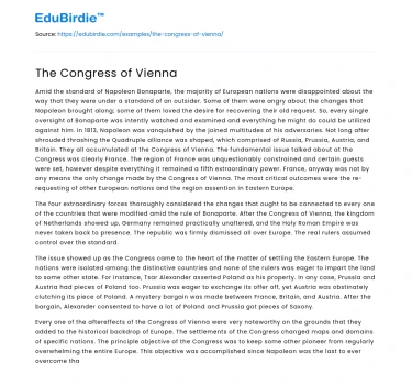 The Congress of Vienna