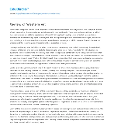 Review of Western Art