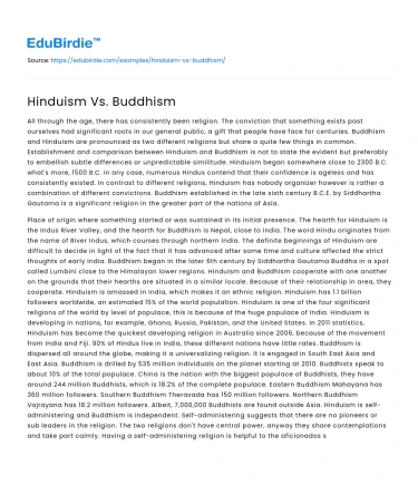 Hinduism Vs. Buddhism