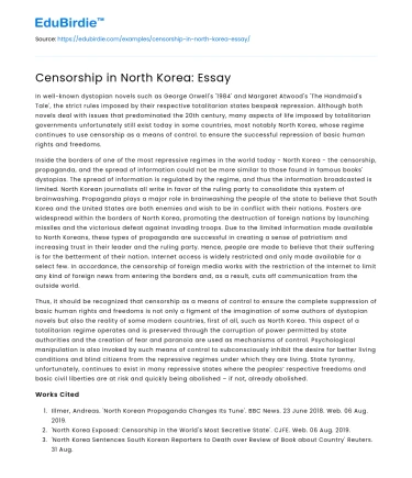 Censorship in North Korea: Essay