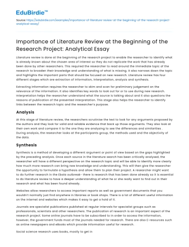 Significance of Literature Review in Research