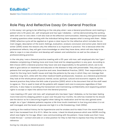 The Impact of Role Play and Reflective Essays in General Practice