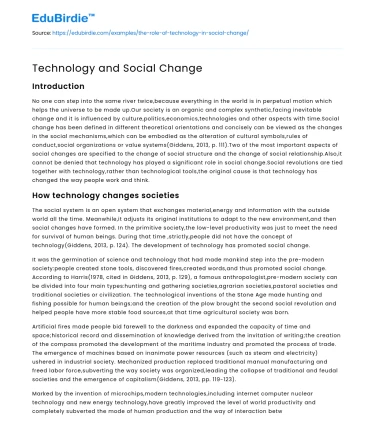 Technology and Social Change