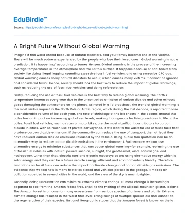 A Bright Future Without Global Warming