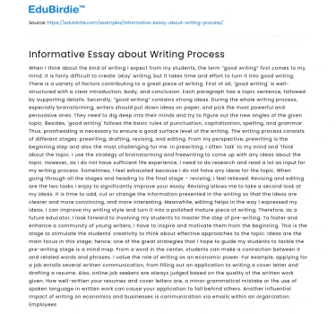 Informative Essay about Writing Process