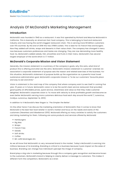 McDonald’s Strategic Marketing Approaches