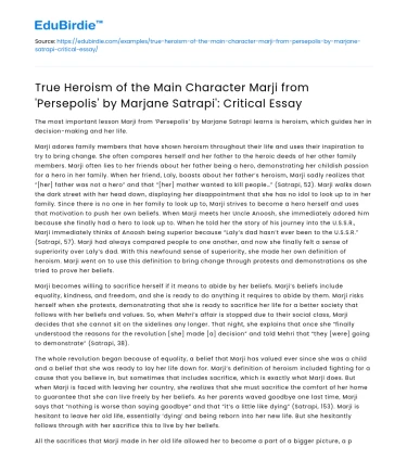 True Heroism of Marji in ‘Persepolis’