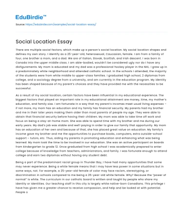 Social Location Essay