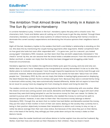 Family’s ambition strains in A Raisin in the Sun