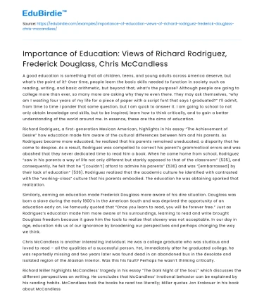 Importance of Education in Various Perspectives