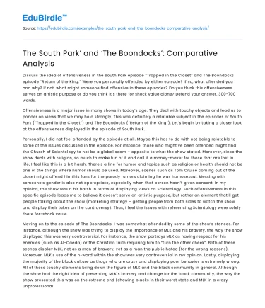 The South Park’ and ‘The Boondocks’: Comparative Analysis