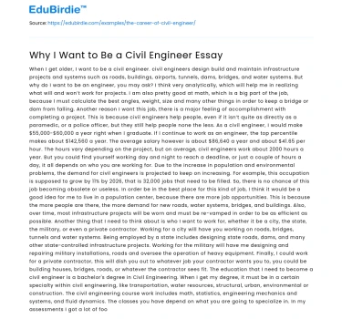 Why I Want to Be a Civil Engineer Essay