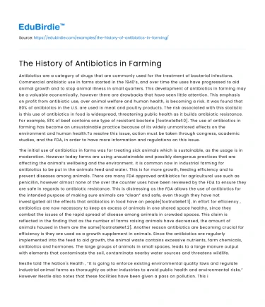 The History of Antibiotics in Farming