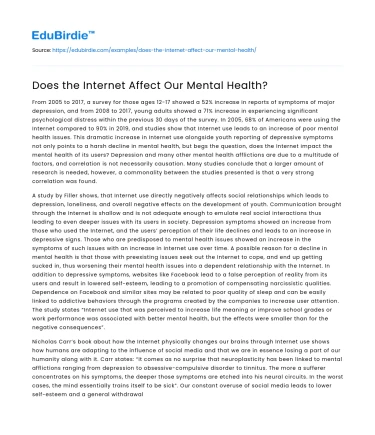Does the Internet Affect Our Mental Health?