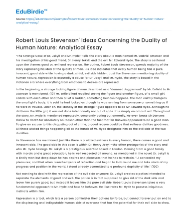 Stevenson’s Duality of Human Nature