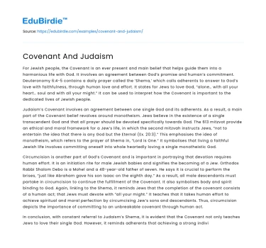 Covenant And Judaism