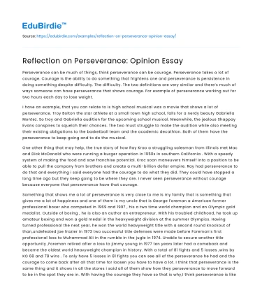 Reflections on Endurance and Resilience