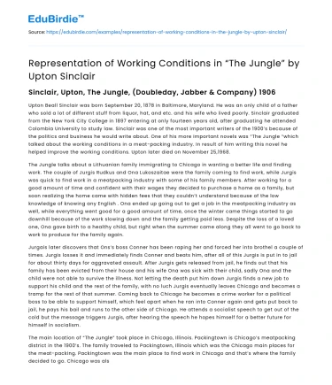Depiction of Labor Struggles in Upton Sinclair’s “The Jungle”