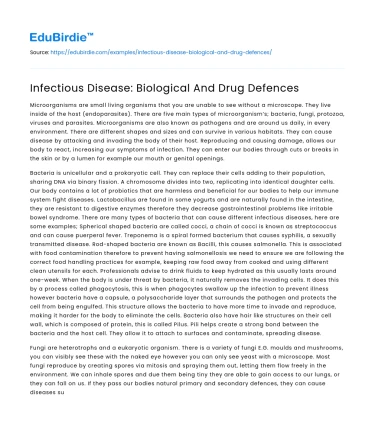 Strategies Against Infectious Diseases