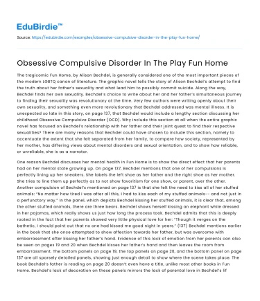 Obsessive Compulsive Disorder In The Play Fun Home