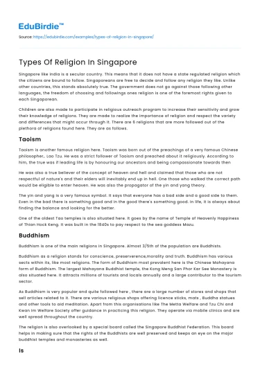 Types Of Religion In Singapore