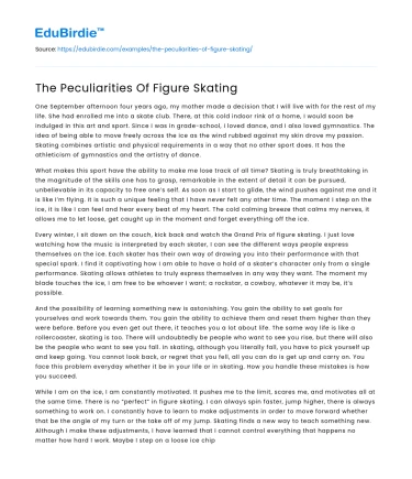 The Peculiarities Of Figure Skating