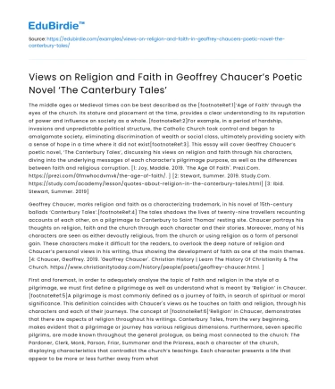 Religion and Faith in ‘The Canterbury Tales’