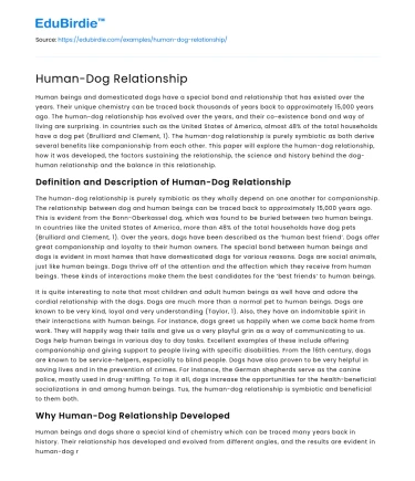 Human-Dog Relationship