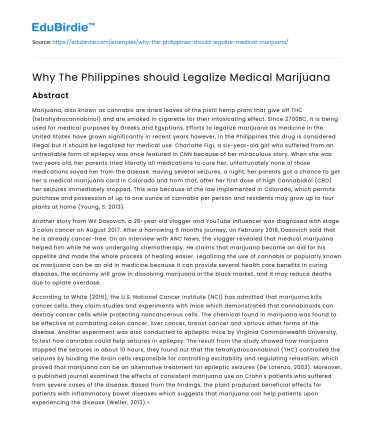 Why The Philippines should Legalize Medical Marijuana