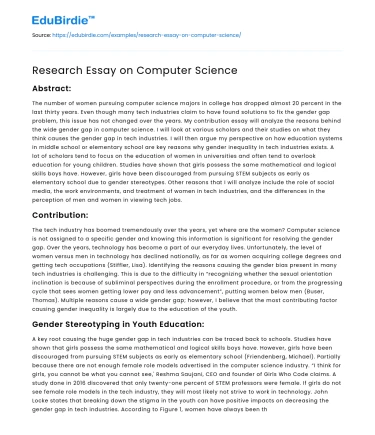 Research Essay on Computer Science