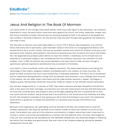 Jesus And Religion In The Book Of Mormon