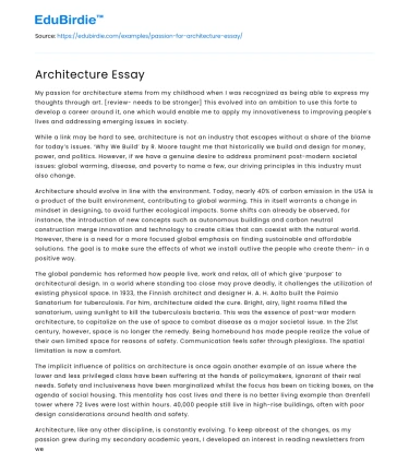 Architecture Essay