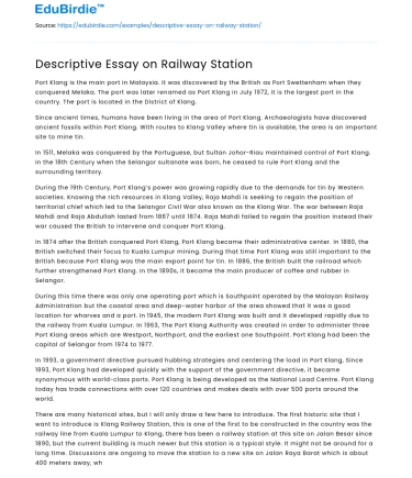 Descriptive Essay on Railway Station