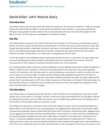 Serial Killer: John Wayne Gacy