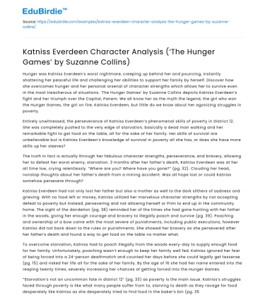 Katniss Everdeen Analysis (‘The Hunger Games’)