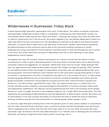 Wildernesses In Businesses: Friday Black