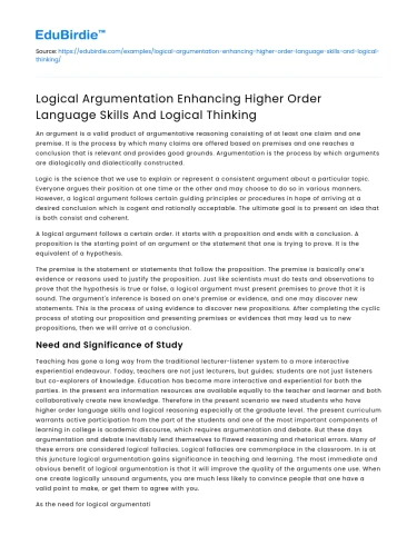 Enhancing Language Skills and Logical Thinking