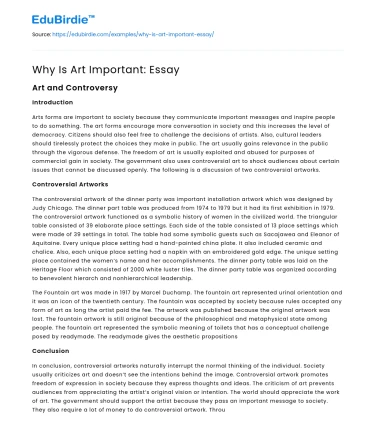 Why Is Art Important: Essay