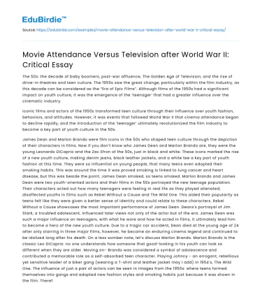 Movie Attendance Versus Television after World War II: Critical Essay