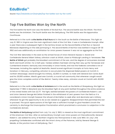 Significant Northern Victories in American Civil War