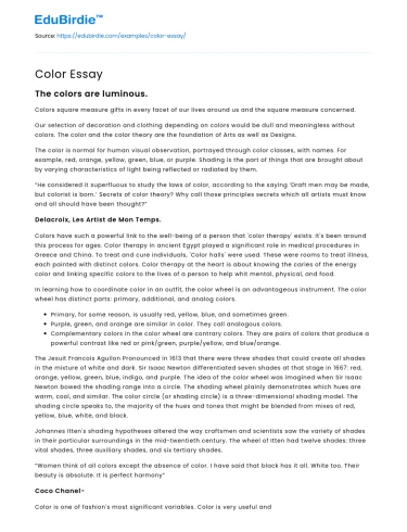 Color Essay