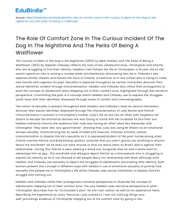 Comfort Zone in Curious Incident & Perks of Being Wallflower