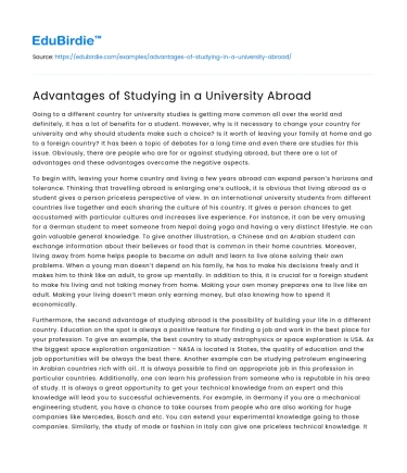 Advantages of Studying in a University Abroad