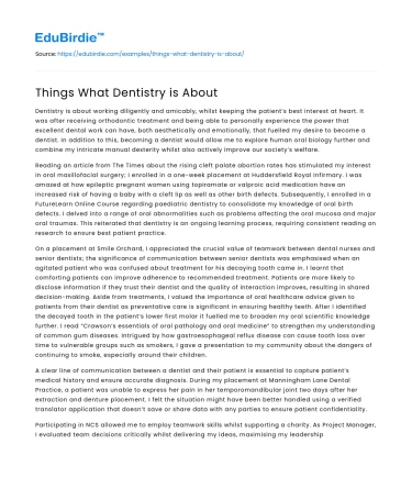 Things What Dentistry is About