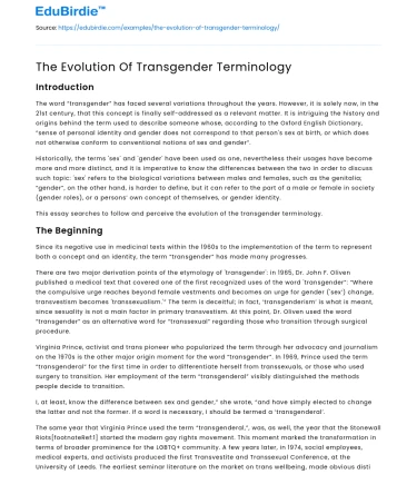 The Evolution Of Transgender Terminology