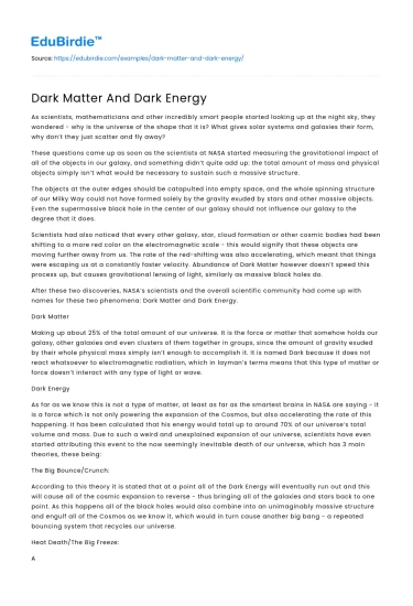 Dark Matter And Dark Energy