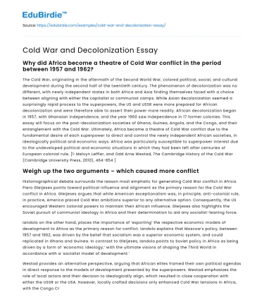 Cold War and Decolonization Essay